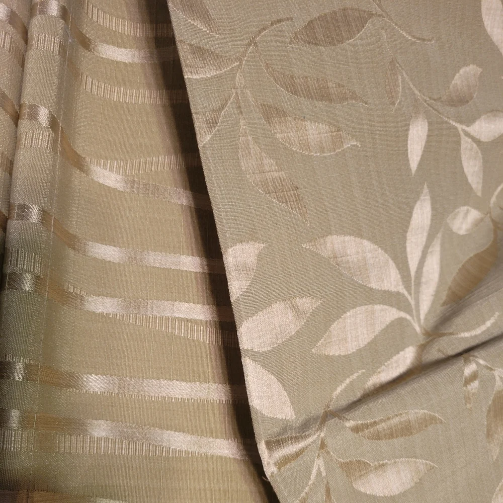 1 ROMAN SHADE FABRIC REPLACEMENT Sage green gold Leaf NO MOUNTING KIT - …